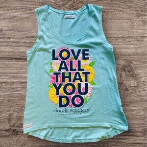 SIMPLY SOUTHERN Women’s Top Floral “Love All That You Do” Graphic Print Small